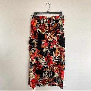 Urban Outfitters Floral Button Front Midi Skirt